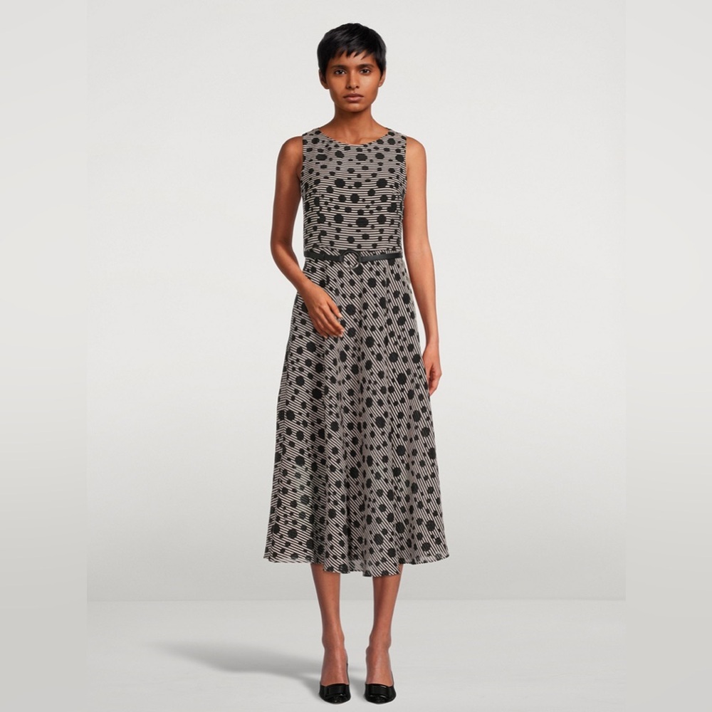 AKRIS PUNTO
Organdy Jacquard Dot Midi Dress. Size 6